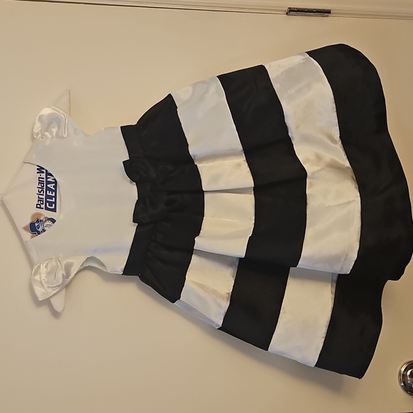 GYMBOREE Black and White Striped Satin Bow Formal Dress - Picture 2 of 10